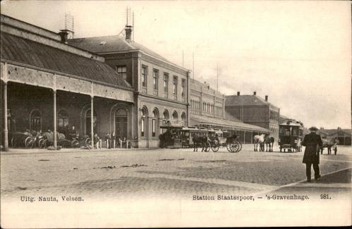 's-Gravenhage Stoomtram+Paardentram StationStaatsspoor Nauta, Verzamelen, Ansichtkaarten | Nederland, Ongelopen, Zuid-Holland