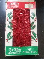 Doosje rode oude lametta 3 meter, Diversen, Kerst, Ophalen of Verzenden, Zo goed als nieuw