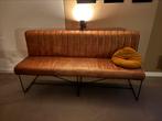 Prachtige leren Scandinavische vintage (tafel) bank, Huis en Inrichting, Ophalen, Zo goed als nieuw