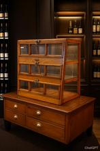 vintage vitrinekast antieke winkelvitrine, Huis en Inrichting, Kasten | Vitrinekasten, Ophalen, Gebruikt, 50 tot 100 cm, Minder dan 100 cm