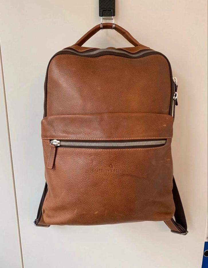 Castelijn & Beerens Leren Laptop Rugzak - Zo goed als nieuw, Sieraden, Tassen en Uiterlijk, Tassen | Rugtassen, Zo goed als nieuw