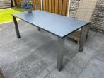 Tuintafel Graniet met RVS onderstel | 180x90 cm | Robuust, Ophalen, Zo goed als nieuw, Rechthoekig, Rvs