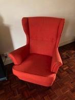 Oorfauteuil, fauteuil, stoel, met hocker of poef., Ophalen, 75 tot 100 cm, 50 tot 75 cm