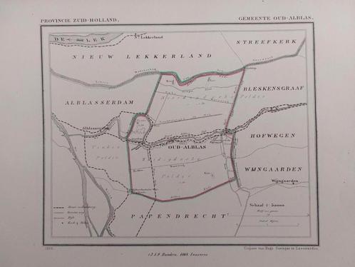 132 / Litho uit 1866 door J. Kuyper van Oud Alblas ZH, Antiek en Kunst, Kunst | Litho's en Zeefdrukken, Ophalen of Verzenden