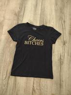 Prachtig zwart shirt met gouden letters Cheers Bitches, S., Kleding | Dames, Ophalen of Verzenden, Korte mouw, Onb, Maat 36 (S)