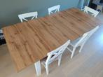 Jysk Markskel eettafel uitschuifbaar + 6 stoelen, Huis en Inrichting, Ophalen, Gebruikt, 50 tot 100 cm, Vijf personen of meer