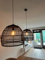 2x Hanglamp Lavani rotan zwart, Ophalen, Zo goed als nieuw