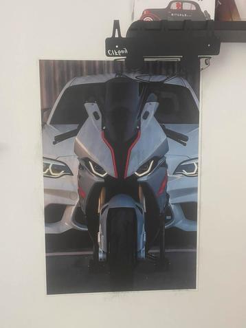 BMW 1000RR BMW M2 samen Foto/Poster beschikbaar voor biedingen