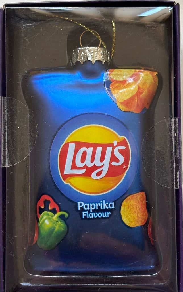 Lays Paprika Flavour chips glazen kerst hanger origineel, Ophalen, Nieuw, Gebruiksvoorwerp