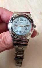 Vintage SWATCH dames horloge blauwe wijzerplaat metalen band, Ophalen, Staal, Gebruikt, Staal