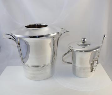 Art deco verzilverde champagne barset beschikbaar voor biedingen