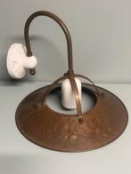 Oude koperen lamp met porseleinen fitting, Gebruikt, ?, Metaal, ?