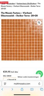Vierkant Glasmozaiek – Donker Terra- 2020x4 mm, Ophalen, Overige materialen, Wandtegels, Nieuw