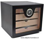 h85 HUMIDOR KABINET ZWART MET 4 LADEN capaciteit 100 SIGAREN, Verzenden