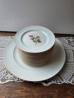 Schaal met 12 bordjes Bavaria roze roosjes, Ophalen of Verzenden