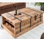 Salontafel kist met wijnvak., Ophalen, 50 tot 100 cm, 50 tot 100 cm, Zo goed als nieuw