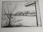 Sam Parabirsingh  Ets Waalhaven Rotterdam, Antiek en Kunst, Kunst | Schilderijen | Klassiek, Ophalen of Verzenden