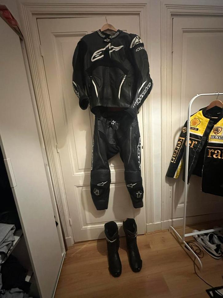 Alpinestars tweedelig pak (56) + laarzen (46), Motoren, Kleding | Motorkleding, Combipak, Tweedehands, Ophalen of Verzenden