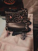 Zelfgemaakte Handtas met Luipaardprint, Sieraden, Tassen en Uiterlijk, Tassen | Damestassen, Ophalen of Verzenden, Gebruikt, Zwart