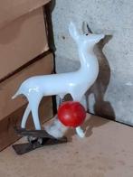Oude Antieke Kerstbal 8751 Opaline Hert melkglas Clip ZELDZ, Diversen, Kerst, Ophalen of Verzenden, B, H, H