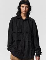 NIEUW ADNYM Atelier prachtige zwarte blouse crinkle mt S +, Ophalen, Zwart, Nieuw, Maat 36 (S)