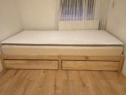 Bed Massief Hout met Lades 93x205 VidaXL NIEUW !!, Huis en Inrichting, Slaapkamer | Bedden, Nieuw, Eenpersoons, 90 cm, 200 cm