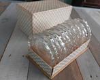 Vintage glazen onderzetters 12 stuks in originele doos, Ophalen, Gebruikt, Glas of Kopje