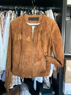 Echt leer suède franje cowboy Ibiza bohemian jack jasje, Ophalen of Verzenden, Nieuw, Maat 36 (S), Beige