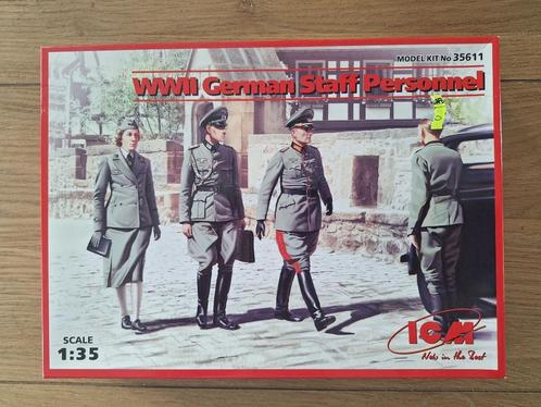 1:35 1/35 ICM WWII German Staff Personnel, Hobby en Vrije tijd, Modelbouw | Figuren en Diorama's, Zo goed als nieuw, Figuur of Figuren