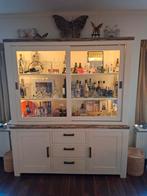 Lizzano Vitrinekast - 210x180x45 cm - Onbeschadigd, 150 tot 200 cm, Ophalen of Verzenden, 25 tot 50 cm, Met deur(en)