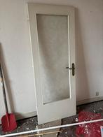 Houten oude mooie deur . Messing klink beslag, Ophalen, Zo goed als nieuw, Binnendeur, 200 tot 215 cm