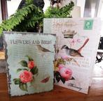 Boeksimulanten kistjes boek pastel kleur met vogels bloemen, Antiek en Kunst, Curiosa en Brocante, Ophalen of Verzenden