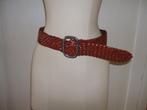 ABRO roodbruine leren riem gevlochten riem 85 rood bruin, 80 tot 90 cm, Verzenden, Echt leder, Tailleriem