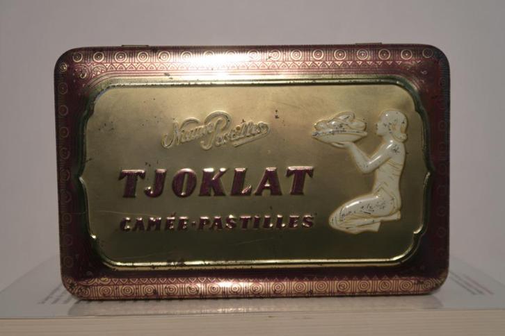 Art-nouveau blik van Tjoklat - Camée Pastilles, Amsterdamste, Verzamelen, Blikken, Overige, Overige merken, Ophalen of Verzenden