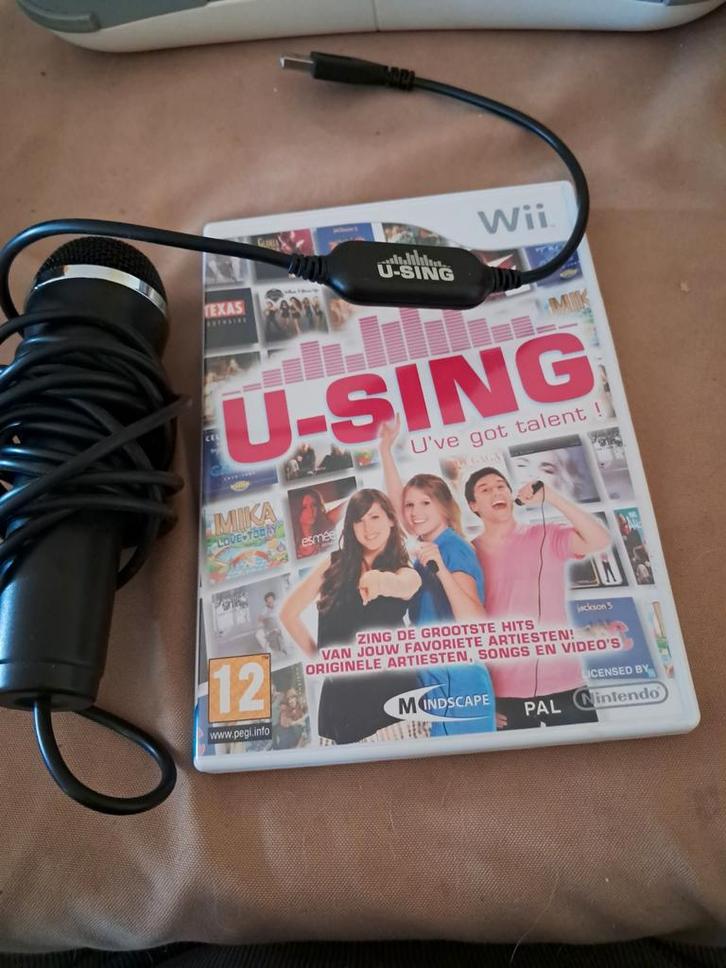 U-Sing Wii spel met microfoon - karaoke plezier!, Spelcomputers en Games, Games | Nintendo Wii, Gebruikt, Muziek, 1 speler, Vanaf 12 jaar
