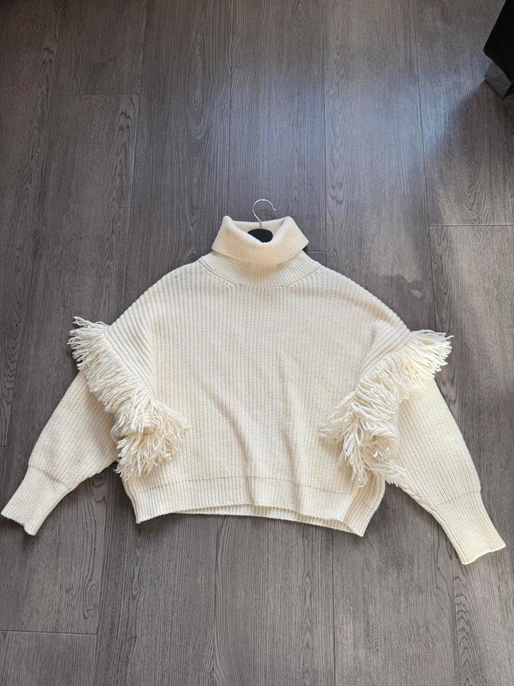 Essentiel Antwerp Trui met Franjes, maat S, ZGAN!, Kleding | Dames, Truien en Vesten, Zo goed als nieuw, Maat 36 (S), Wit, Ophalen of Verzenden