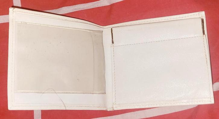 Witte leren portemonnee met knijpbeursje voor kleingeld, Sieraden, Tassen en Uiterlijk, Portemonnees, Nieuw, Overige merken, Wit