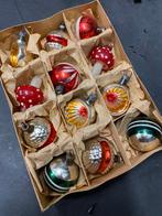 Antiek glazen mini kerstballetjs, Ophalen of Verzenden, Gebruikt