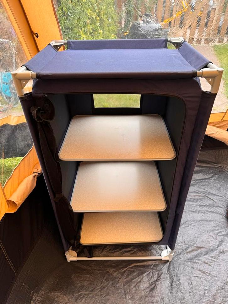 Campingkastje met 3 planken, Caravans en Kamperen, Kampeermeubelen, Zo goed als nieuw, Campingkast, Ophalen