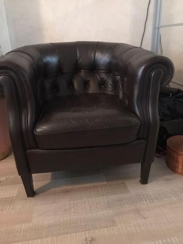 Bruin Lederen Fauteuil beschikbaar voor biedingen