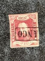 1864 NVPH 1, Koning Willem III Kaiser ongetand gestempeld, Ophalen of Verzenden, Gestempeld, Nederlands-Indië