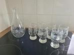Vintage set wijn druiven trossen glazen karaf fris, Antiek en Kunst, Antiek | Glas en Kristal, Ophalen