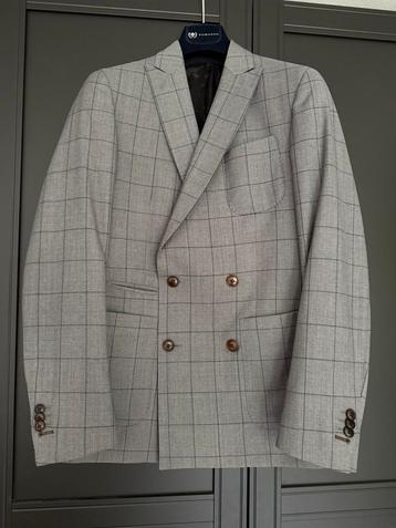 Maatwerk colbert double breasted- maat 46 grijs met ruit beschikbaar voor biedingen