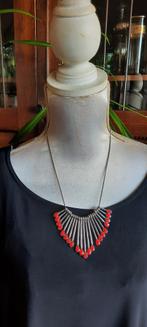 Vintage modernistische ketting,brutalist, teardrop ketting., Ophalen of Verzenden, Zo goed als nieuw, Overige materialen