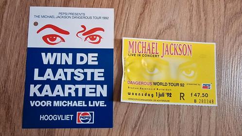 Michael Jackson Dangerous Tour '92 Ticket + Flyer, Verzamelen, Muziek, Artiesten en Beroemdheden, Gebruikt, Foto of Kaart, Ophalen of Verzenden