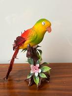 Vintage plastic papegaai parkiet decoratie, Gebruikt, Ophalen of Verzenden, Beeldje of Figuurtje