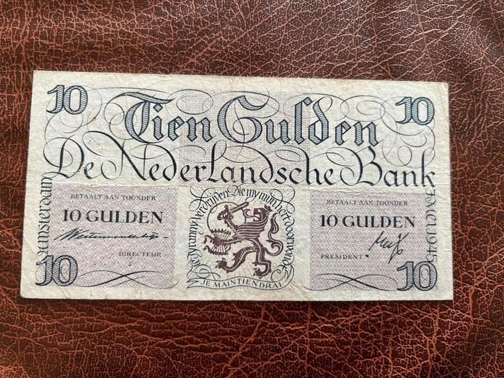 Tien gulden Lieftinck 1945, Postzegels en Munten, Bankbiljetten | Nederland, Los biljet, 10 gulden, Ophalen of Verzenden