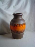 Vintage bruin oranje aardewerk vaas Scheurich 291-28, Huis en Inrichting, Woonaccessoires | Vazen, Gebruikt, Aardewerk of Porselein
