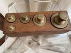 Antieke Gewichten Set in Houten blok, Antiek en Kunst, Antiek | Gereedschap en Instrumenten, Ophalen of Verzenden