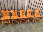 Set van 5 vintage houten stoelen, Antiek en Kunst, Ophalen